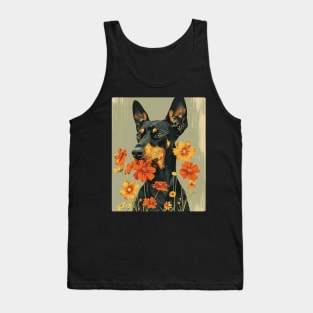 Doberman Dog Flowers Photo Art Design For Dog Onwer Tank Top